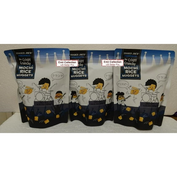 Trader Joes Crispy Crunchy Original Mochi Rice Nuggets 6.35oz 180g (3 Bags)