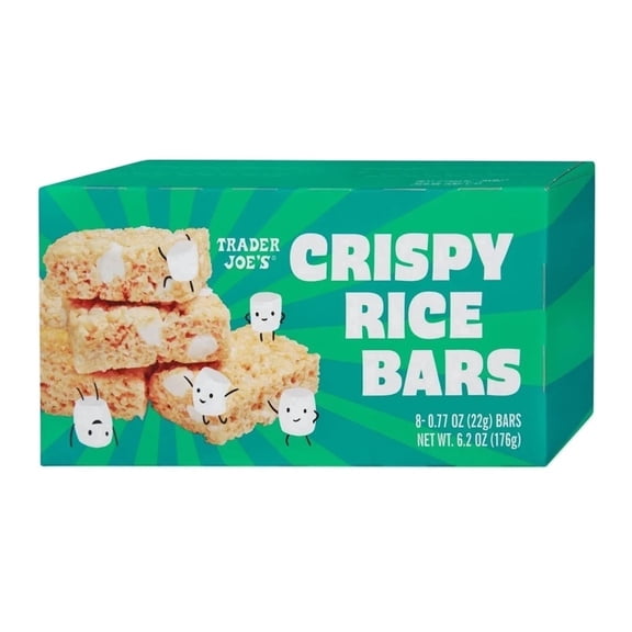 Trader Joes Crispy Rice Bars, Toasted Rice & Marshmallow Treats 6.2oz, Pack of 1