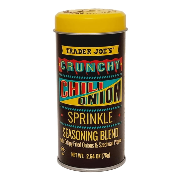 Trader Joe's Crunchy Chili Onion Sprinkle Seasoning Blend with Crispy Fried Onions & Szechuan Pepper 2.64 Oz (Pack of 2)