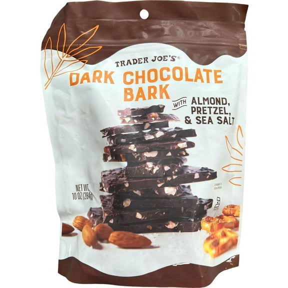 Trader Joe's Dark Chocolate Bark with Almond Pretzel Sea Salt (10 oz)