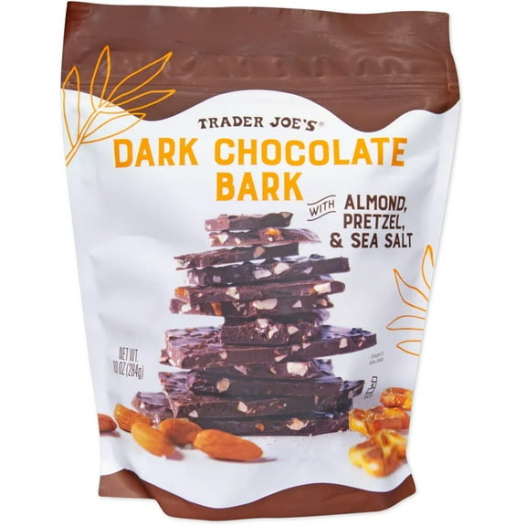 Trader Joe's Dark Chocolate Bark with Almond, Pretzel and Sea Salt, 10 oz