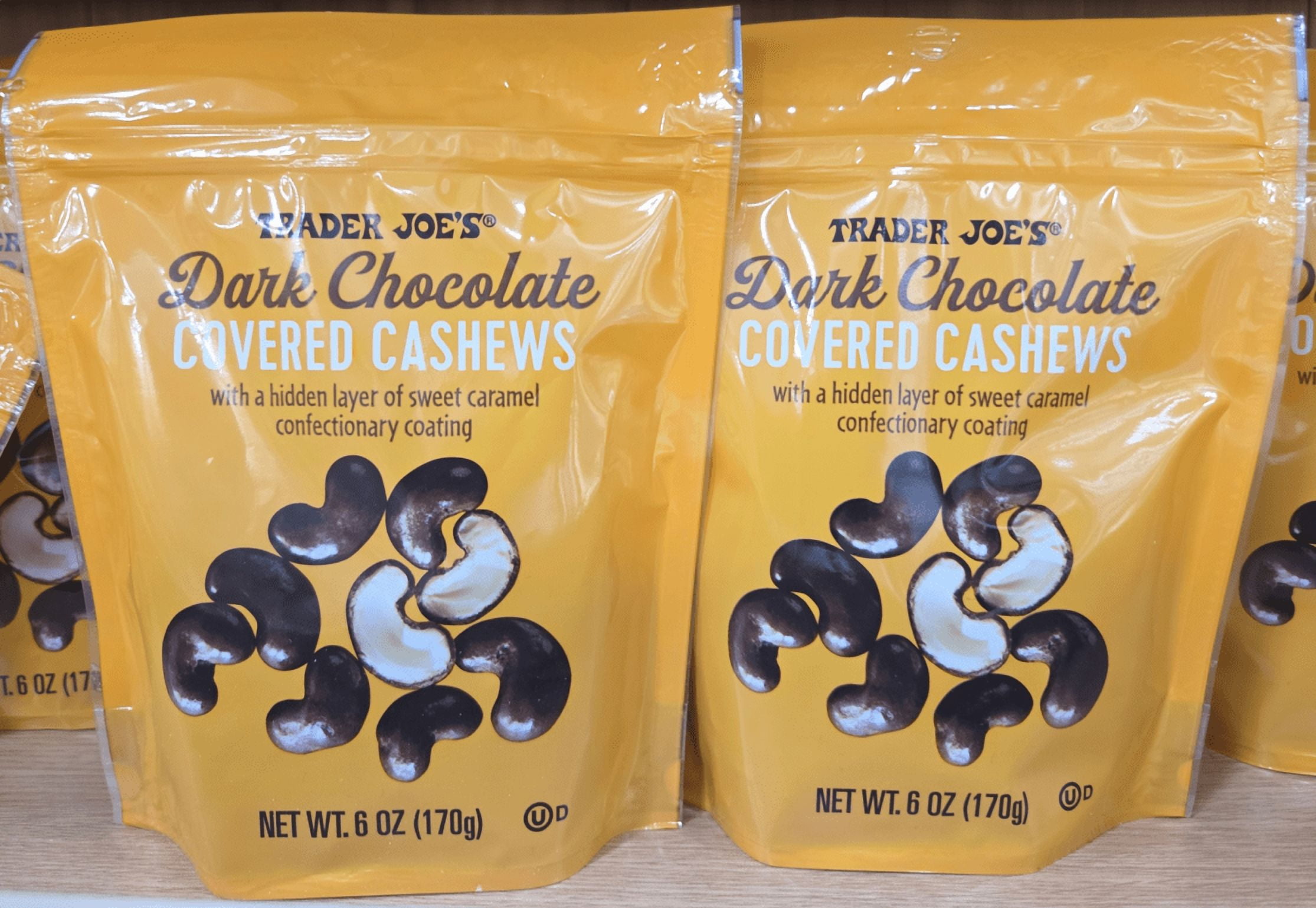 Trader Joe's Dark Chocolate Covered Cashews 6oz 170g (2 Bags