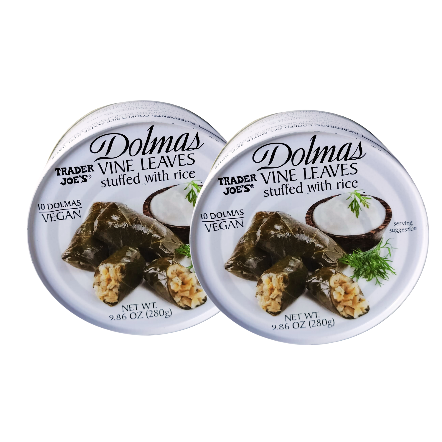 Trader Joe's Dolmas Vegan Vine Leaves Stuffed with Rice 280g Pack of 2