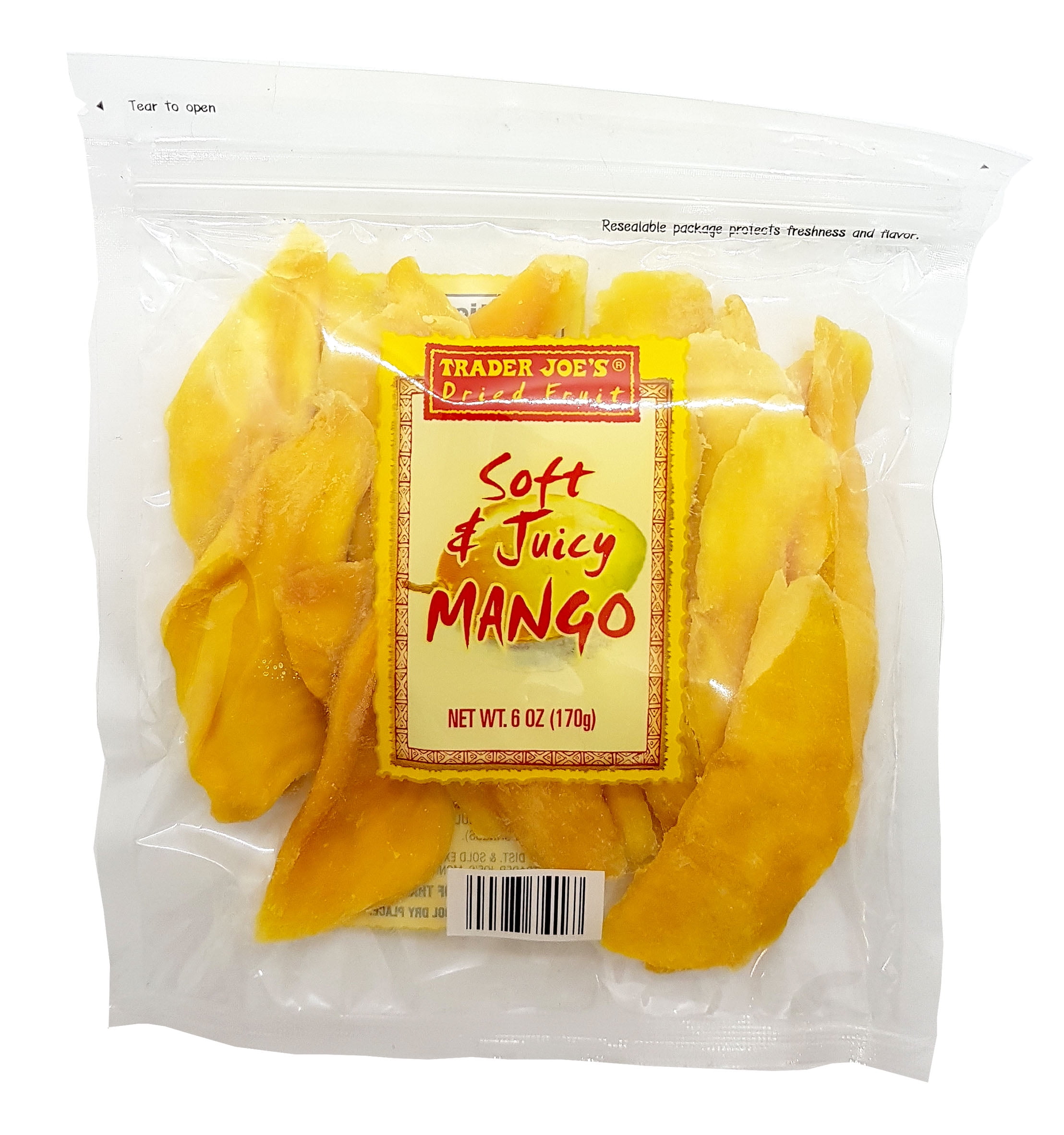 Trader Joe's Dried Fruit Soft Juicy Mango 170g 6oz X 5 PACK