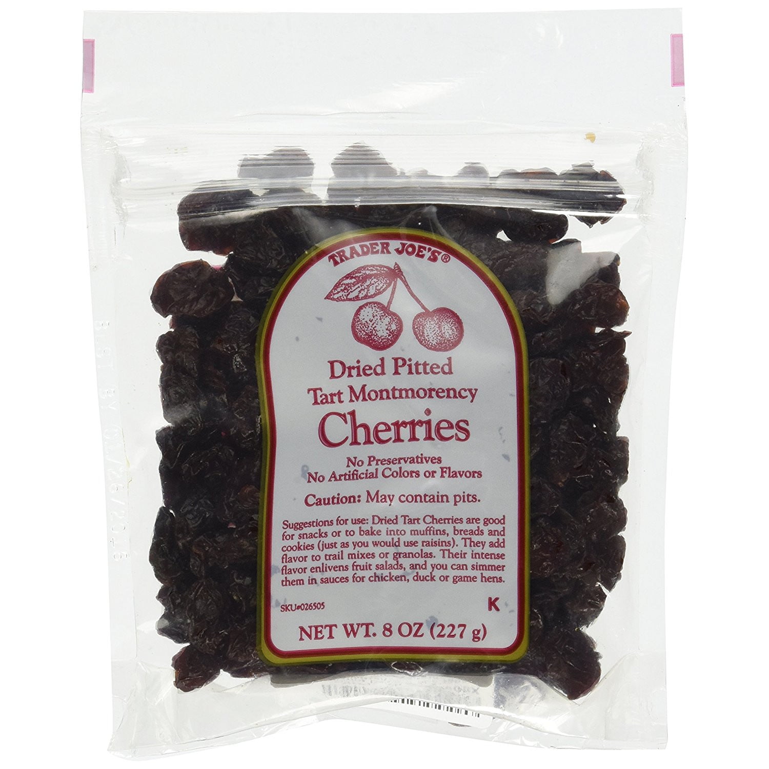 Trader Joe's Dried Pitted Tart Montmorency Cherries. Product Net