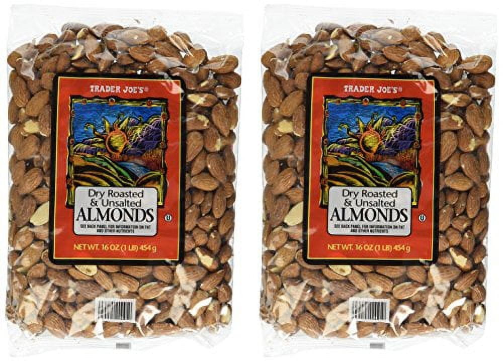 Trader Joe’s Dry Roasted and Unsalted Almonds - 1lb (2 - Pack)