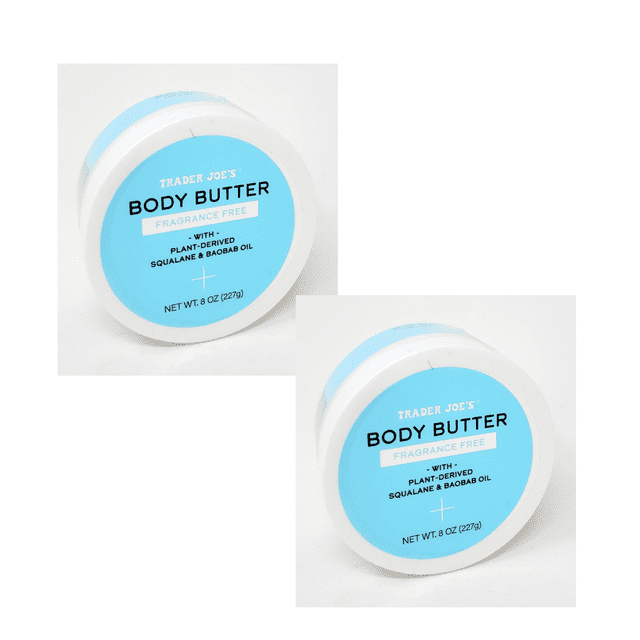 Trader Joe's Fragrance-Free Body Butter Moisturizer 8 oz For All Skin Types - Pack of 2