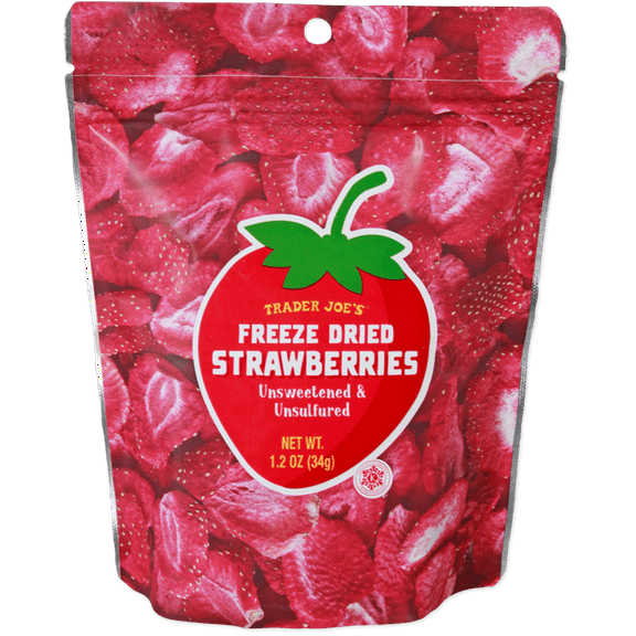 Trader Joe's Freeze Dried Strawberries Unsweetened Unsulfured Strawberry (1.2oz)