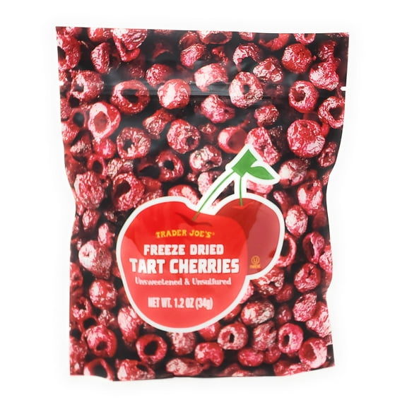 Trader Joe's Freeze Dried Tart Cherries Unsweetened Unsulfured 1.2 Oz