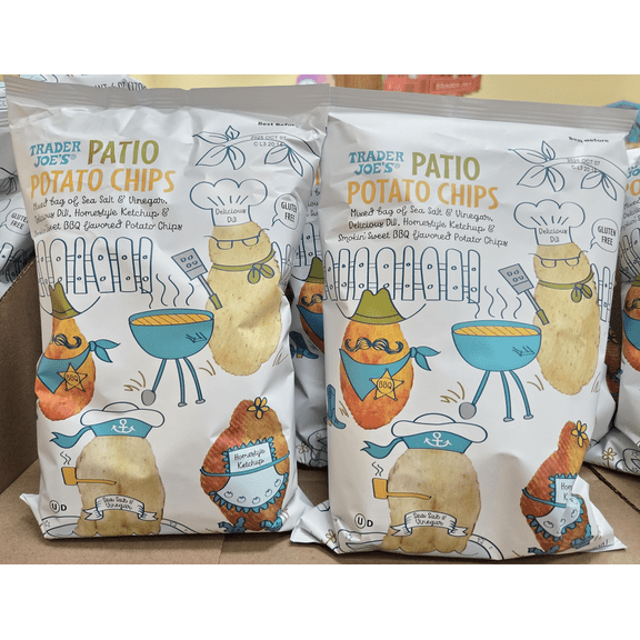 Trader Joe's Gluten Free Patio Potato Chips 6oz 170g (2 Bags)