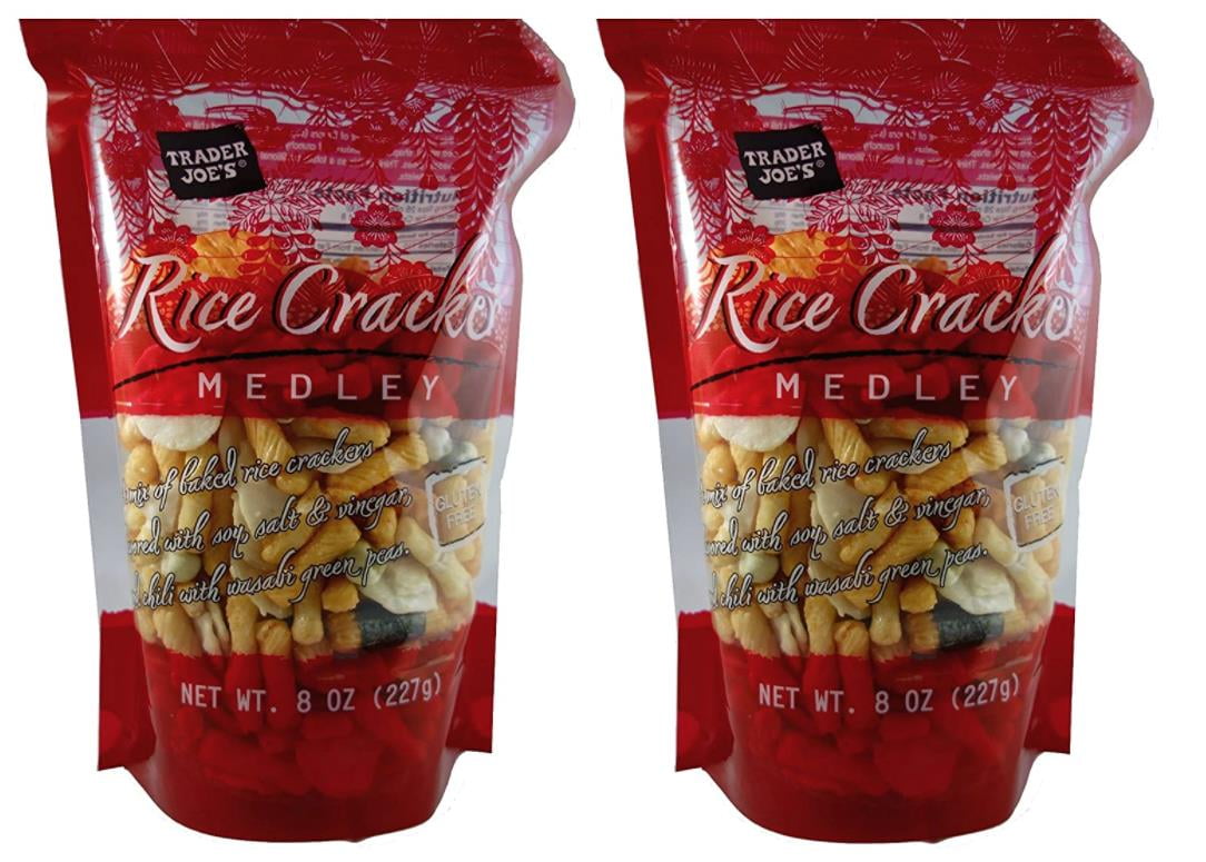Trader Joe's Gluten Free Rice Cracker Snack Mix Medley, 8 oz Bag (Pack of 2)