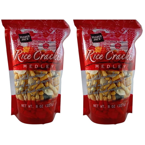 Trader Joe's Gluten Free Rice Cracker Snack Mix Medley, 8 oz Bag (Pack of 2)