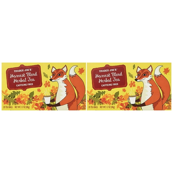 Trader Joe's Harvest Blend Herbal Tea, Caffeine Free, (2 Pack)