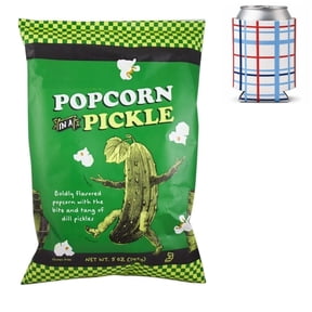 Trader Joe's In a Pickle Flavored Popcorn, Dill Pickles, 5oz, 1 Pack w/ Can Cooler