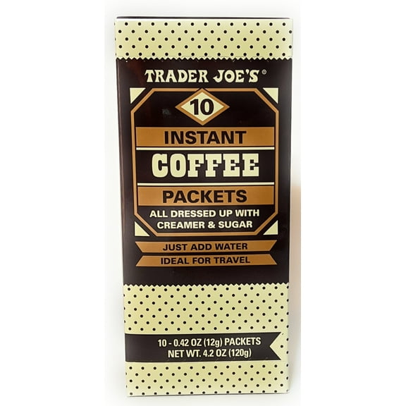 Trader Joe's Instant Coffee Packets with Creamer & Sugar 10 Packets 4.2 Oz Box (Pack of 1)