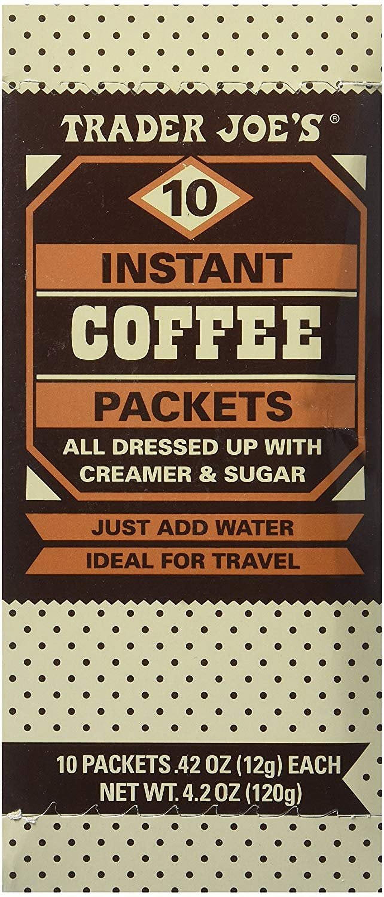 Trader Joe's Instant Coffee Packets with Creamer & Sugar 10 Packets, 4. ...