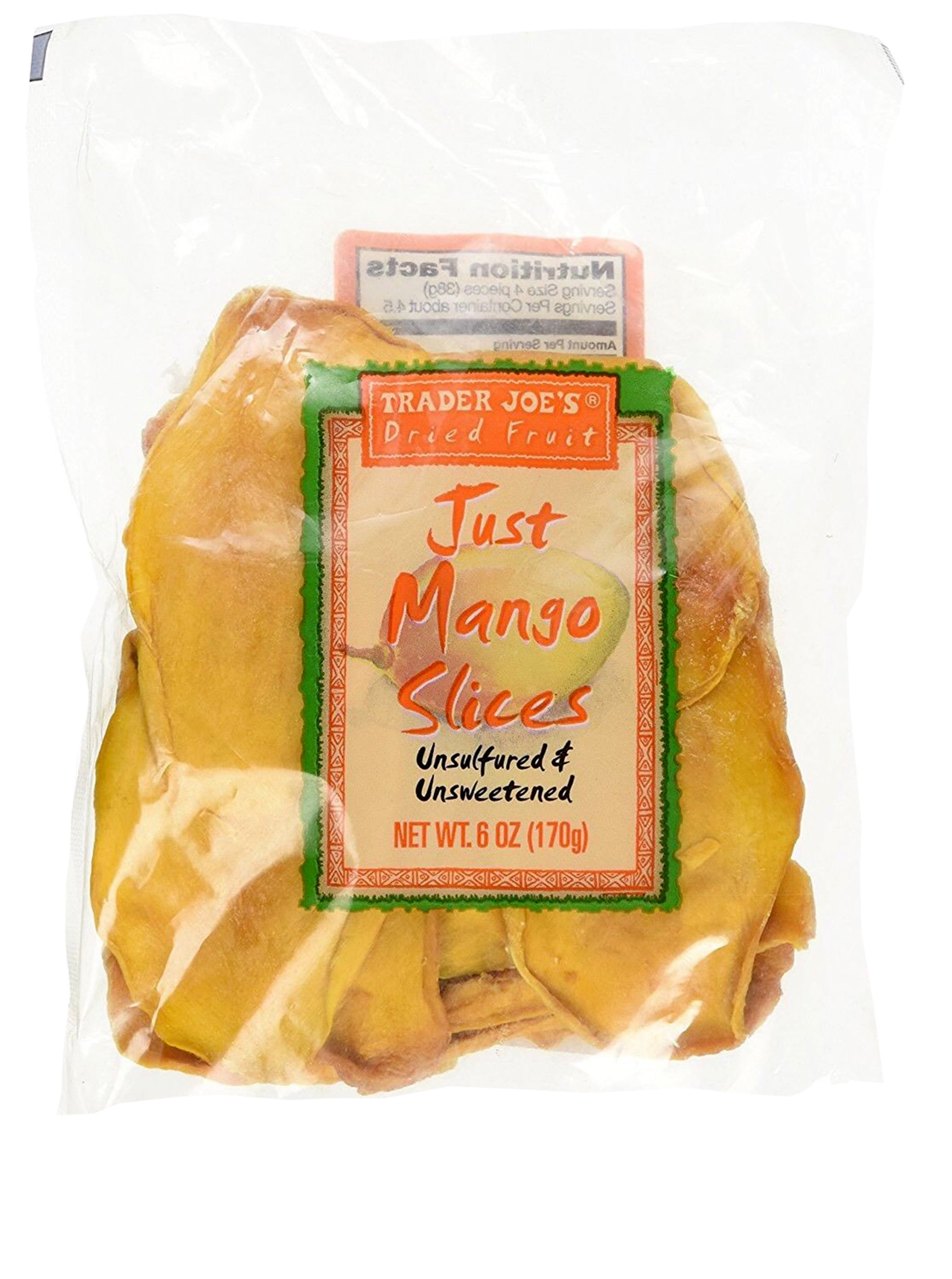 Trader Joe's Just Mango Slices Dried Mango 6 Ounce ( Pack of 5)