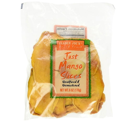 Trader Joe's Just Mango Slices Dried Mango 6 Ounce ( Pack of 5)
