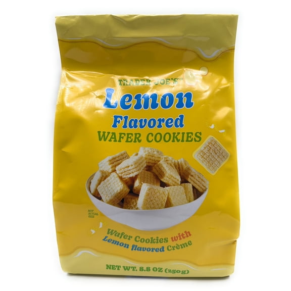 Trader Joes Lemon-Flavored Wafer Cookies with Lemon Flavored Creme, Product of Italy, 8.8oz, Pack of 1