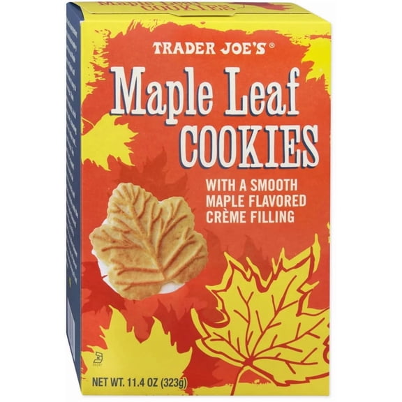 Trader Joe's Maple Leaf Cookies with Smooth Maple Flavored Crme Filling 11.4 oz (323g)