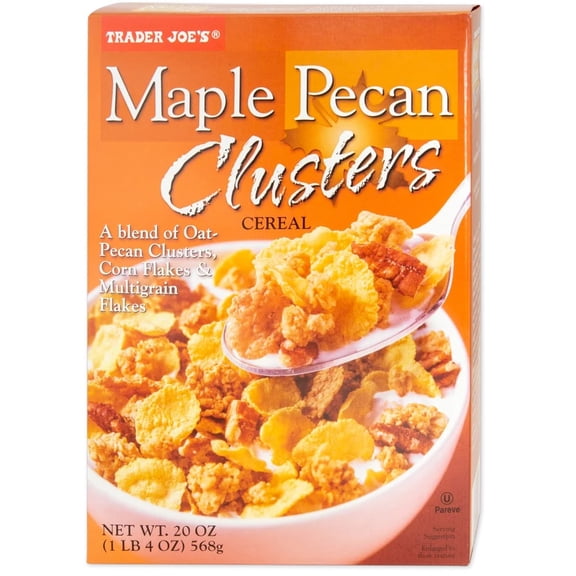 Trader Joe's Maple Pecan Clusters Cereal with Oat-Pecan Clusters, Corn Flakes and Multigrain Flakes, 20 oz