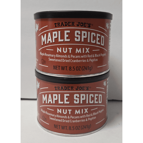 Trader Joe's Maple Spiced Nut Mix with Cranberries & Pepitas 8.5 oz, 2 Cans
