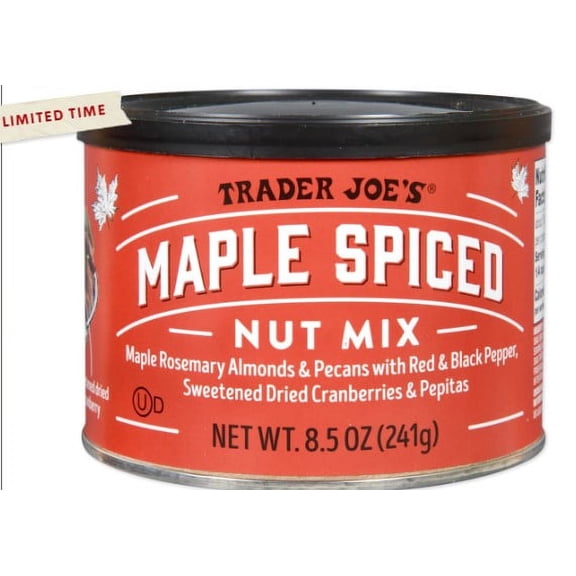 Trader Joe's Maple spiced Nut Mix Net WT 8.5oz