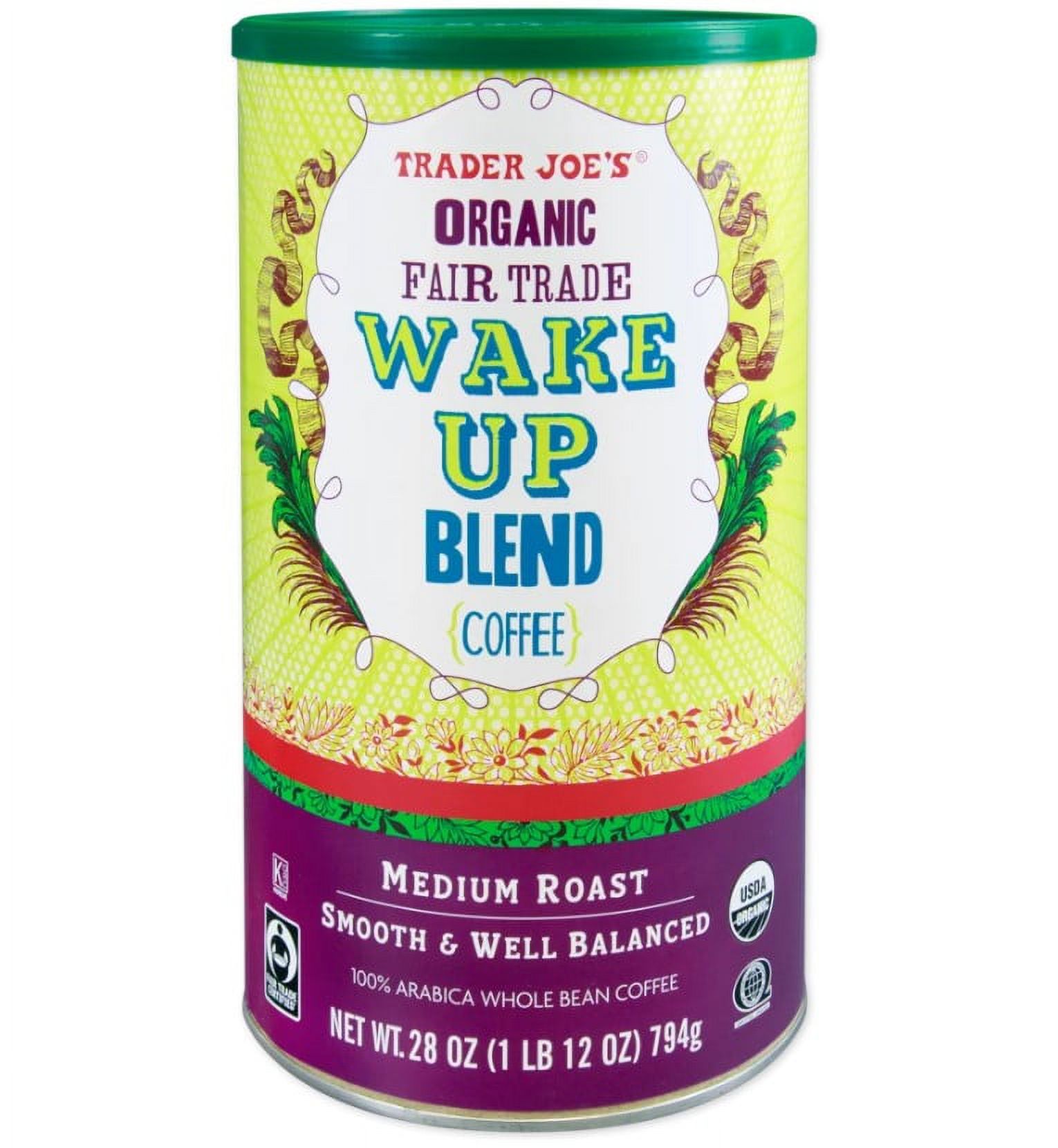 Trader Joe's Medium Roast Organic Fair Trade Wake Up Blend Coffee, 28 Oz