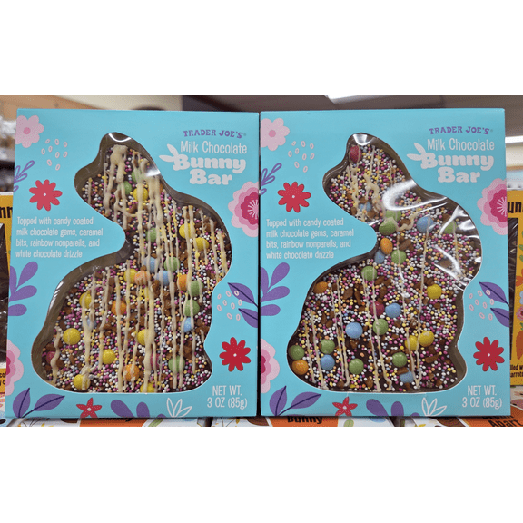 Trader Joe's Milk Chocolate Bunny Bar 3oz 85g (2 Bars)