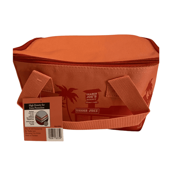 Trader Joe's Mini Insulated Bags Reusable Lunch Bag, 1.5 Gallons ,10x6x5.5 in - Peach