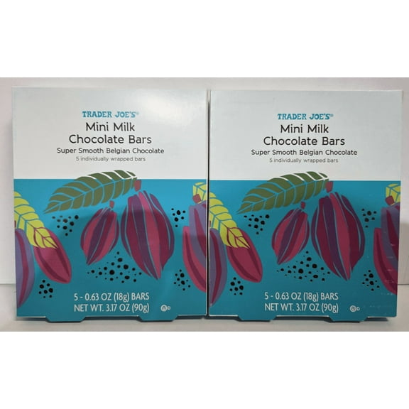 Trader Joe's Mini Milk Super Smooth Belgian Chocolate Bars 3.17oz 90g (2 Bars)