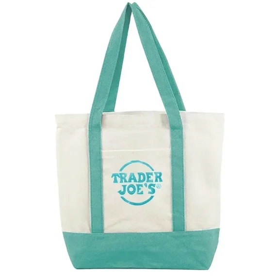3PCS Trader Joe’s Mini Pastel Canvas Tote Bags —2025 Limited Edition—Canvas Tote Bag For Commuting, Traveling, Vacation, Shopping—Green