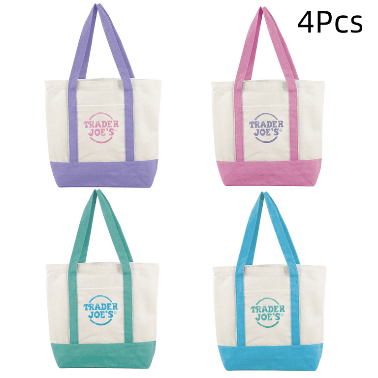 TRADER JOE'S 2025春最新作トートバッグ　4点セット Trader Joes Pastel Mini Canvas Tote Bags 2025 Easter Set of
