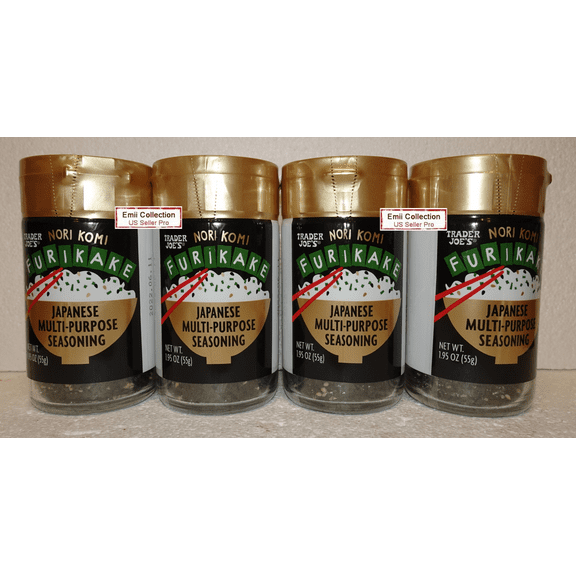Trader Joes Nori Komi Furikake Japanese Multi-Purpose Seasoning Sealed 1.95oz 55g (4 Bottles)