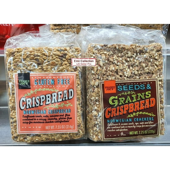 Trader Joes Norwegian Gluten Free Seeds & Grains Crispbread 7.55oz 214g (2 Bags)