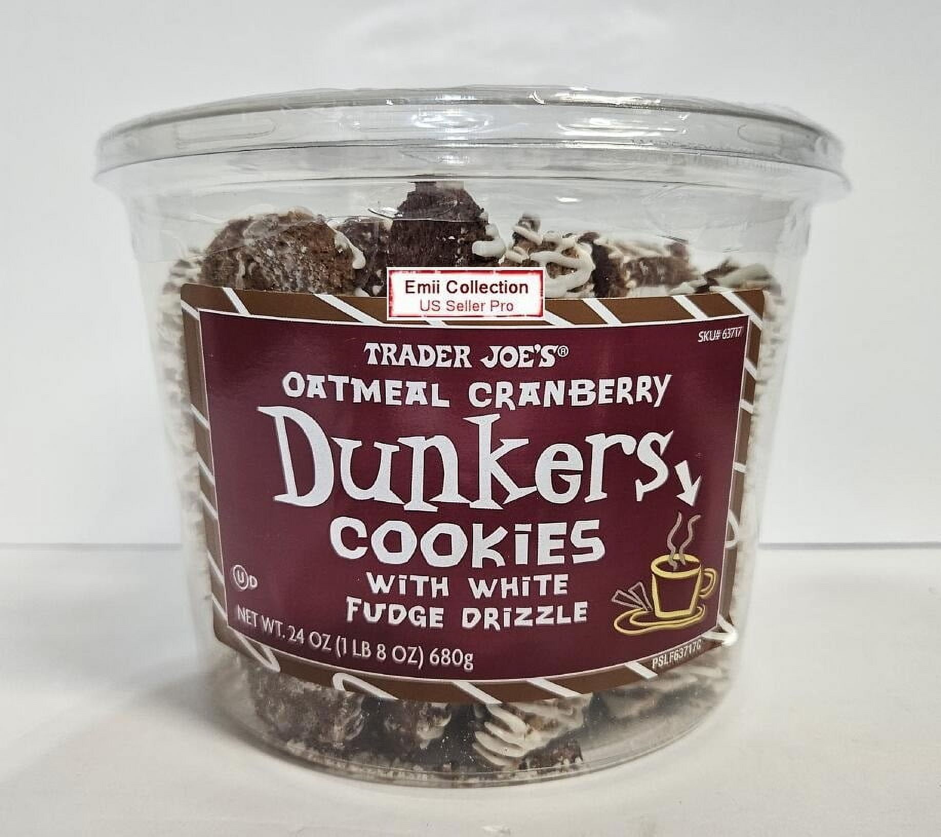 Trader Joes Oatmeal Cranberry Cookies Dunkers 24oz 680g (1 Tub)