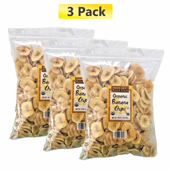 Trader Joe's Organic Banana Chips, 3 Pack, 16 oz