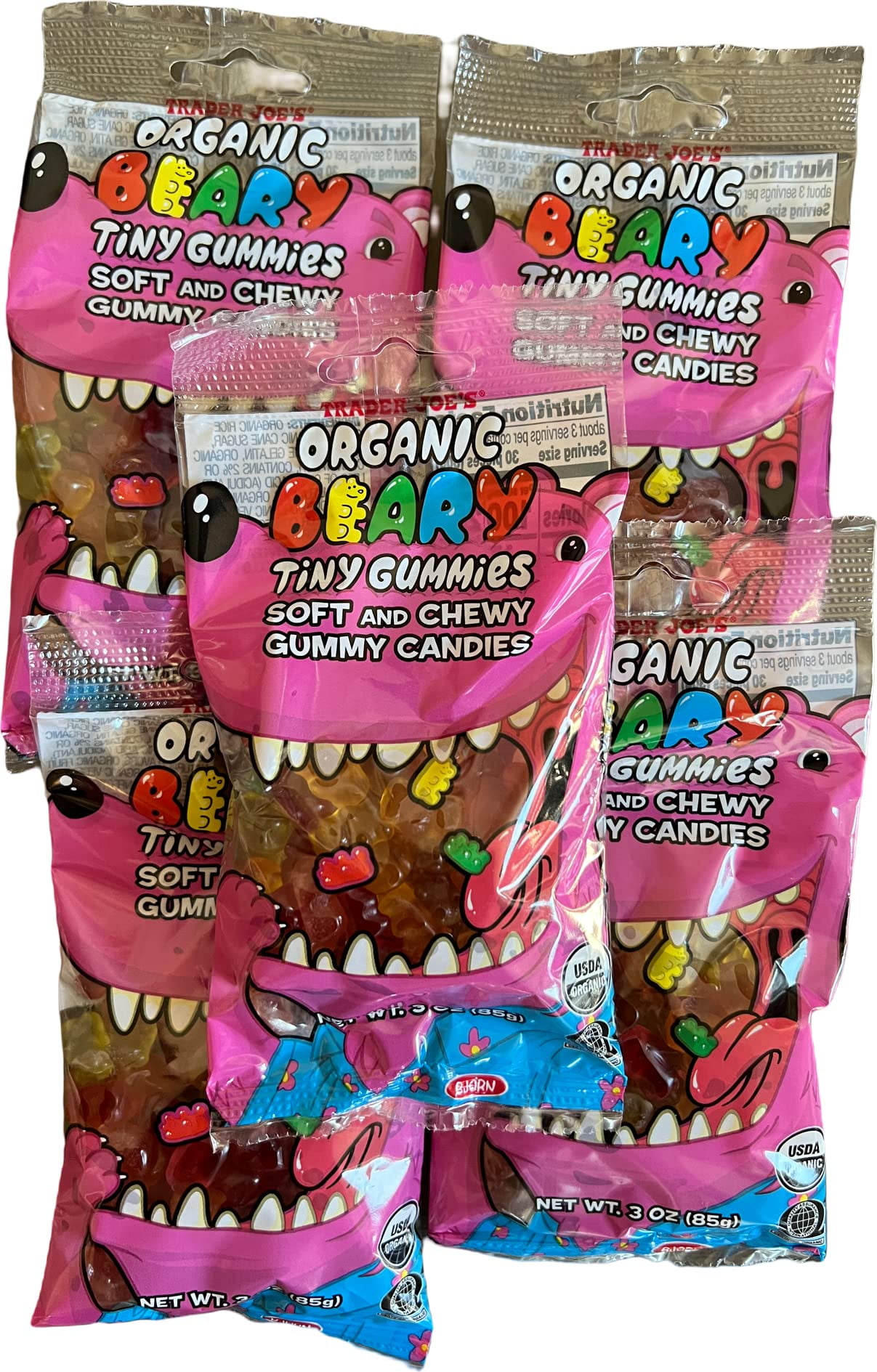 Trader Joe's Organic Beary Tiny Gummies Soft and Chewy Gummy Candies