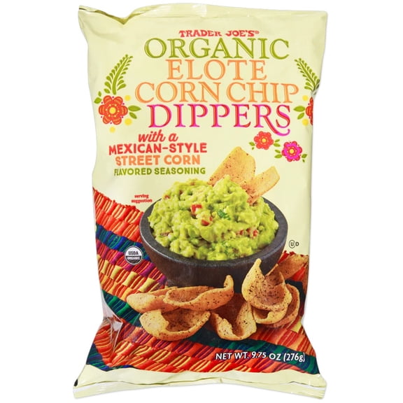 Trader Joe's Organic Elote Corn Chip Dippers, Mexican-Style Street Corn Flavored, 9.75 Oz