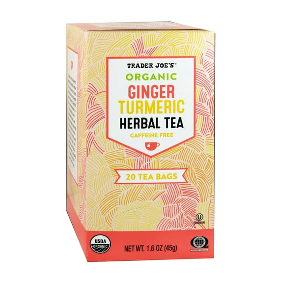 Trader Joe's Organic Ginger Turmeric Herbal Tea, 1 Pack, 1.6 oz