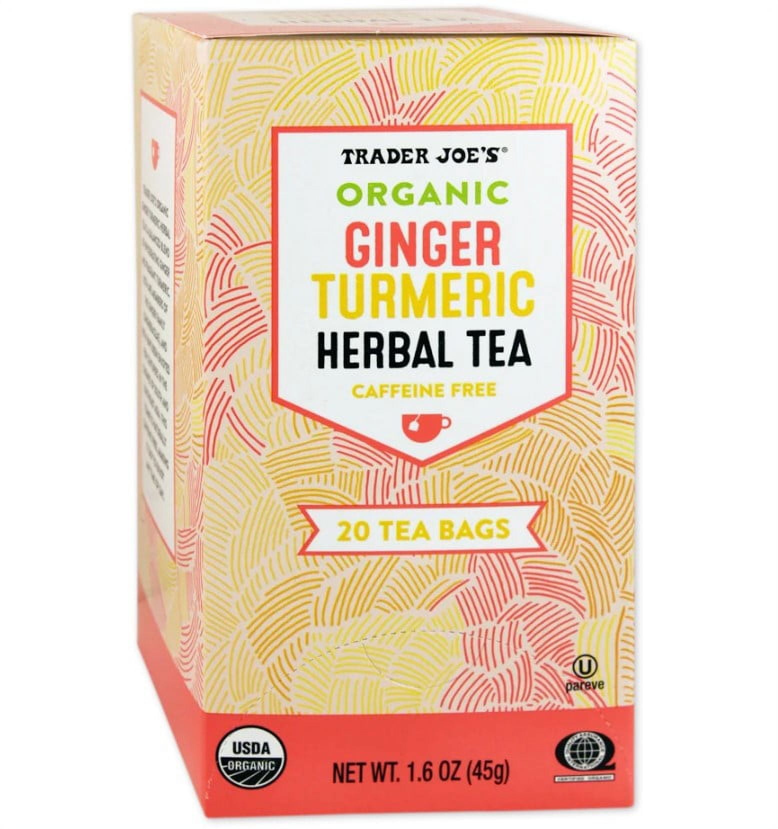 Trader Joe's Organic Ginger Turmeric Herbal Tea, 20 Bags
