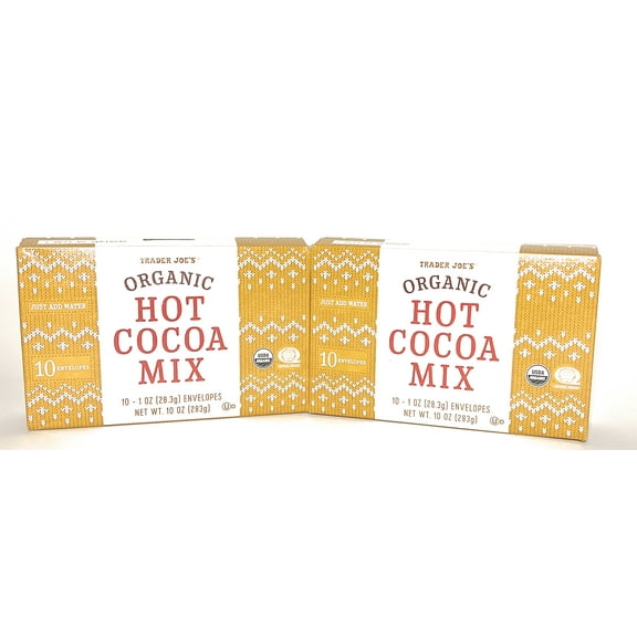 Trader Joe's Organic Hot Cocoa Mix 10 Oz Box - 10 Envelopes per Box (Pack of 2)