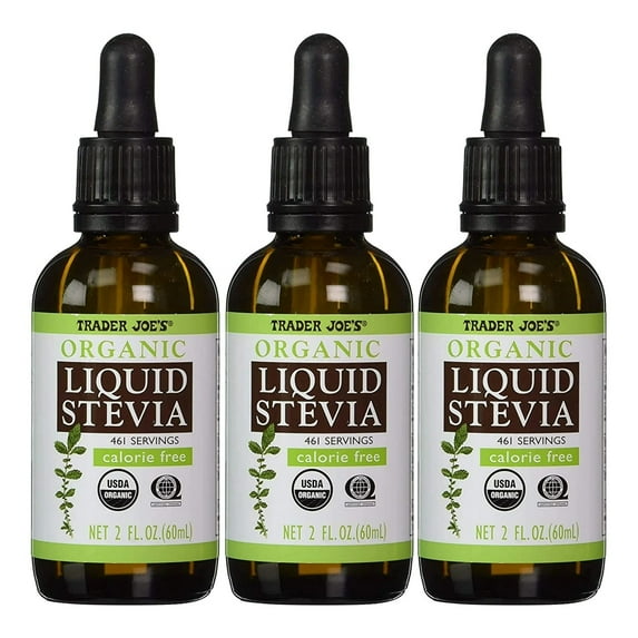 Trader Joe's Organic Liquid Stevia Sweetener, 2 fl oz Bottles, Pack of 3