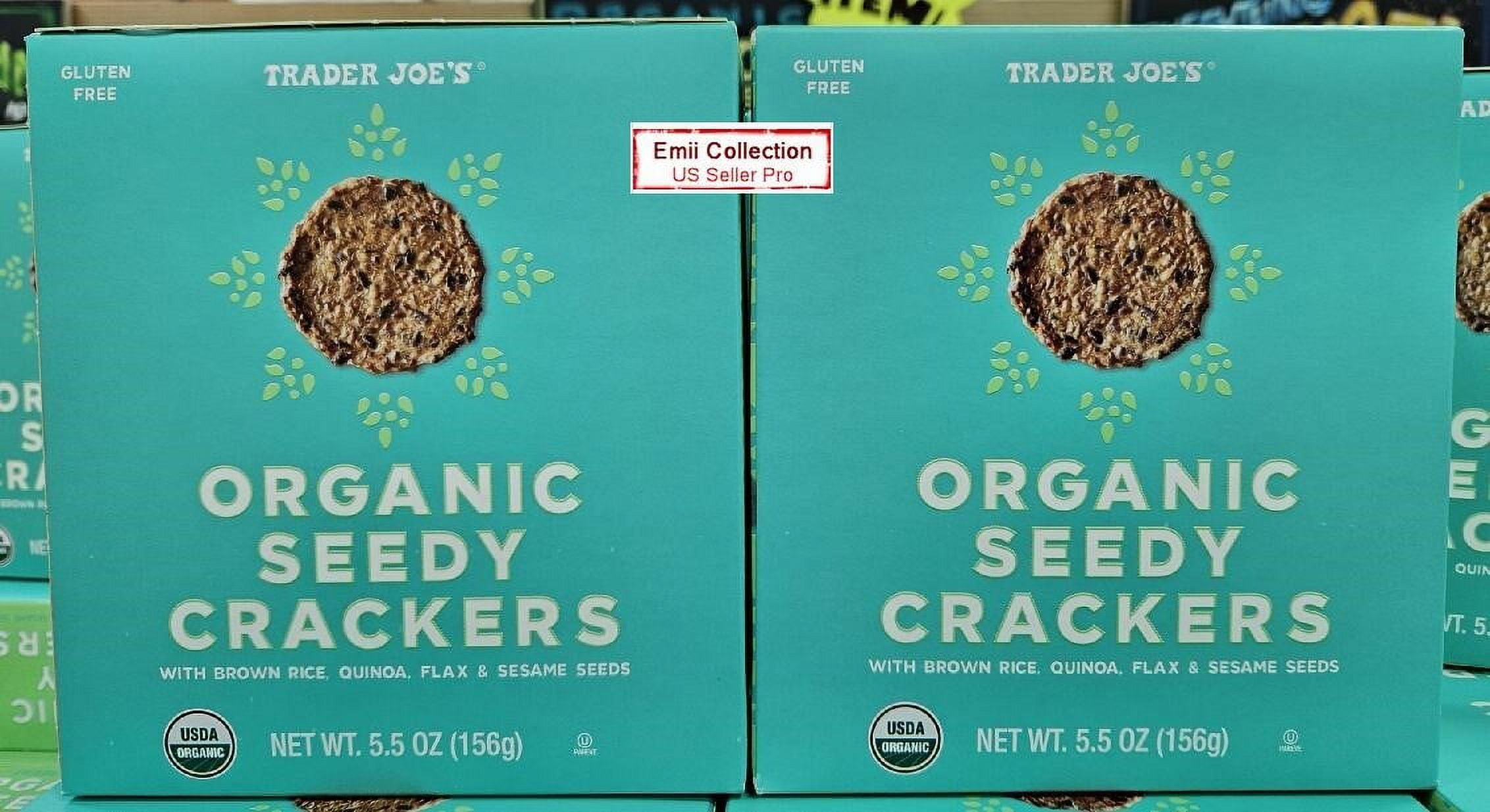 Trader Joe's Organic Seedy Crackers, Brown Rice, Quinoa, Flax, Sesame ...