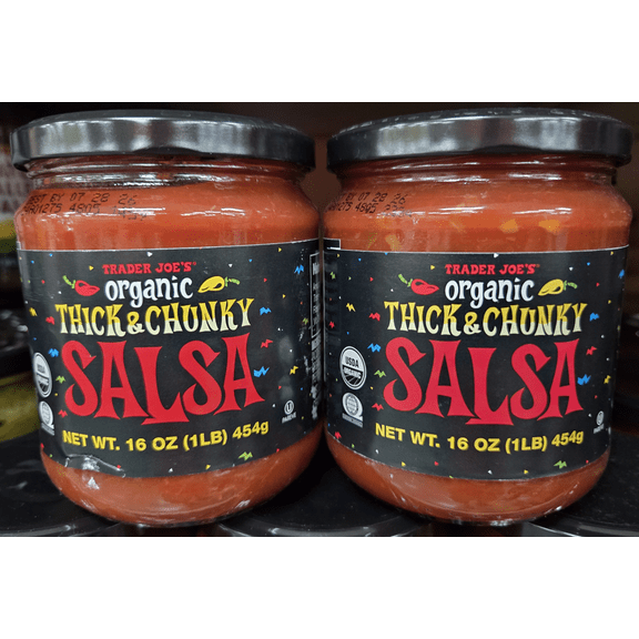 Trader Joe's Organic Thick & Chunky Salsa 16oz 454g (2 Jars)