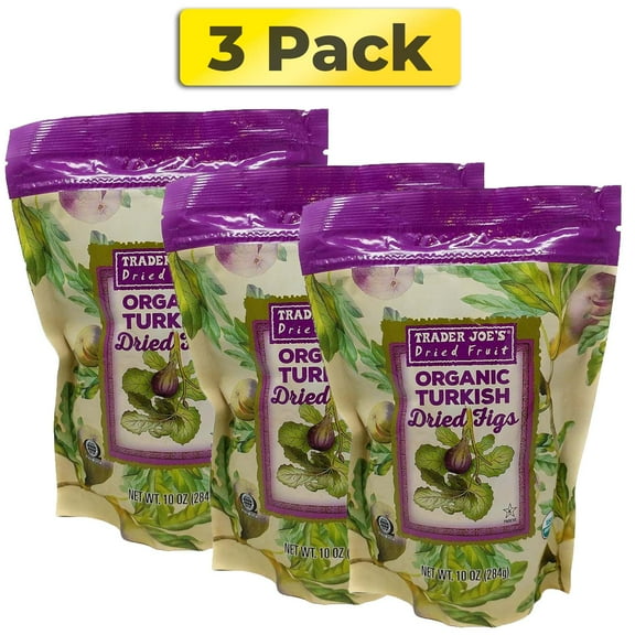 Trader Joe's Organic Turkish Dried Figs, 10 oz, Pack 3