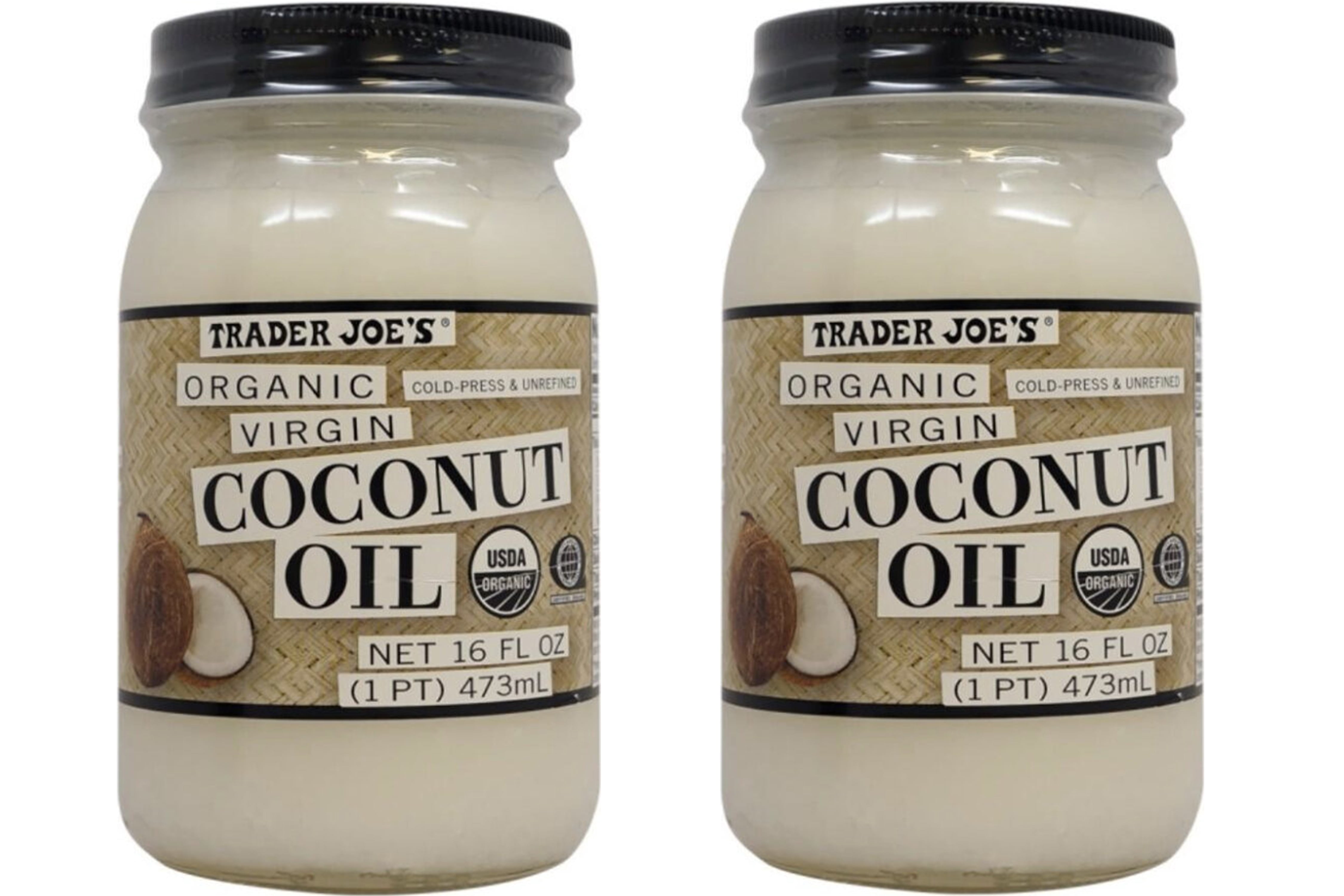 Trader Joe's Organic Virgin Coconut Oil 16 fl oz 2 Jars