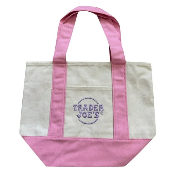 Trader Joe's Pastel Mini Canvas Tote Bag 2025 LIMITED EDITION Pink for Women