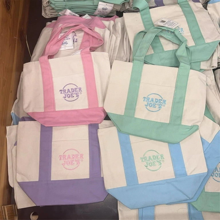 Trader Joe's Pastel Mini Canvas Tote Bags 2025 LIMITED EDITION NWT