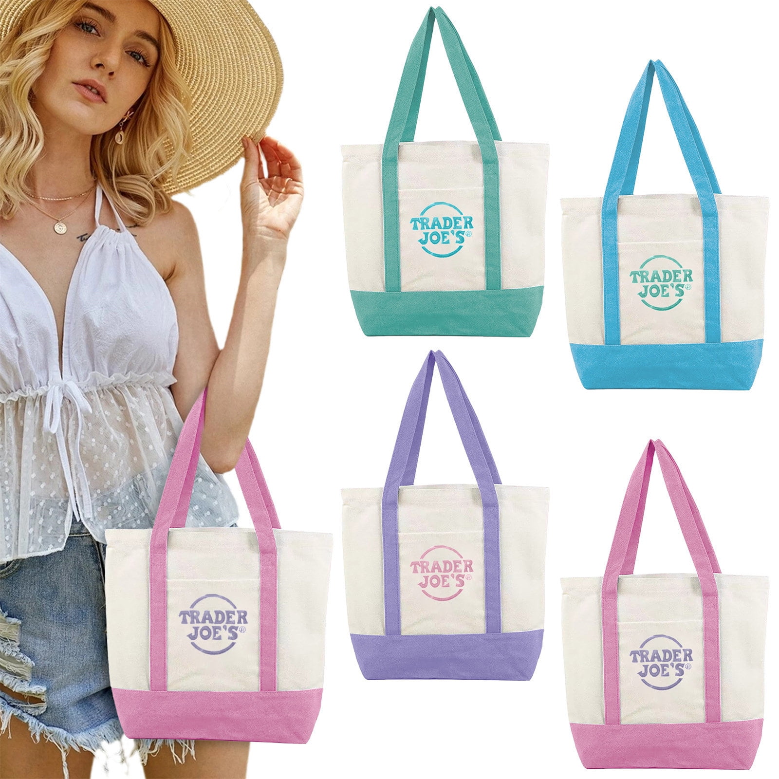 限定!全米で話題!Trader Joe's Mini Pastel Canvas Tote Bags Trader Joe's Pastel Mini Canvas Tote Bags 2025 LIMITED